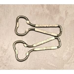 2 Vtg Coca Cola Metal Bottle Openers Pair HAVE A COKE Retro Bar Kitchenware